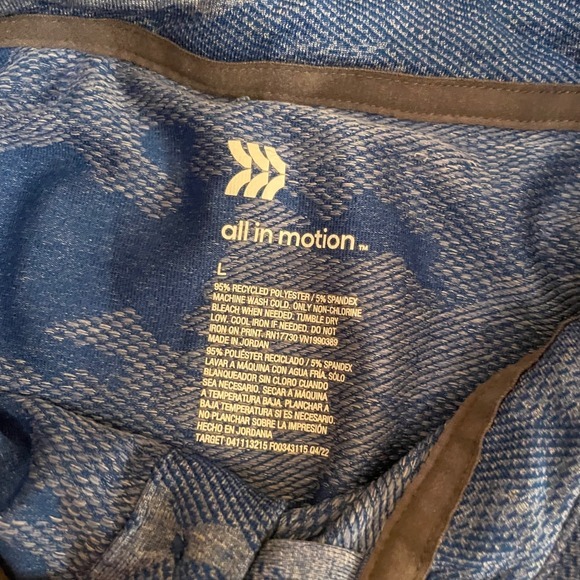 All in Motion Golf Polo Shirt Mens Large Blue Camo Moisture Wicking Athletic - Picture 2 of 5